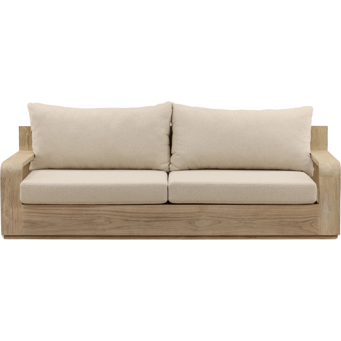 002 SI-2533131 | Additional Silo | Cortney Outdoor Sofa by Arch & Plane in sand, grey. Made from olefin, teak wood in a unique style.