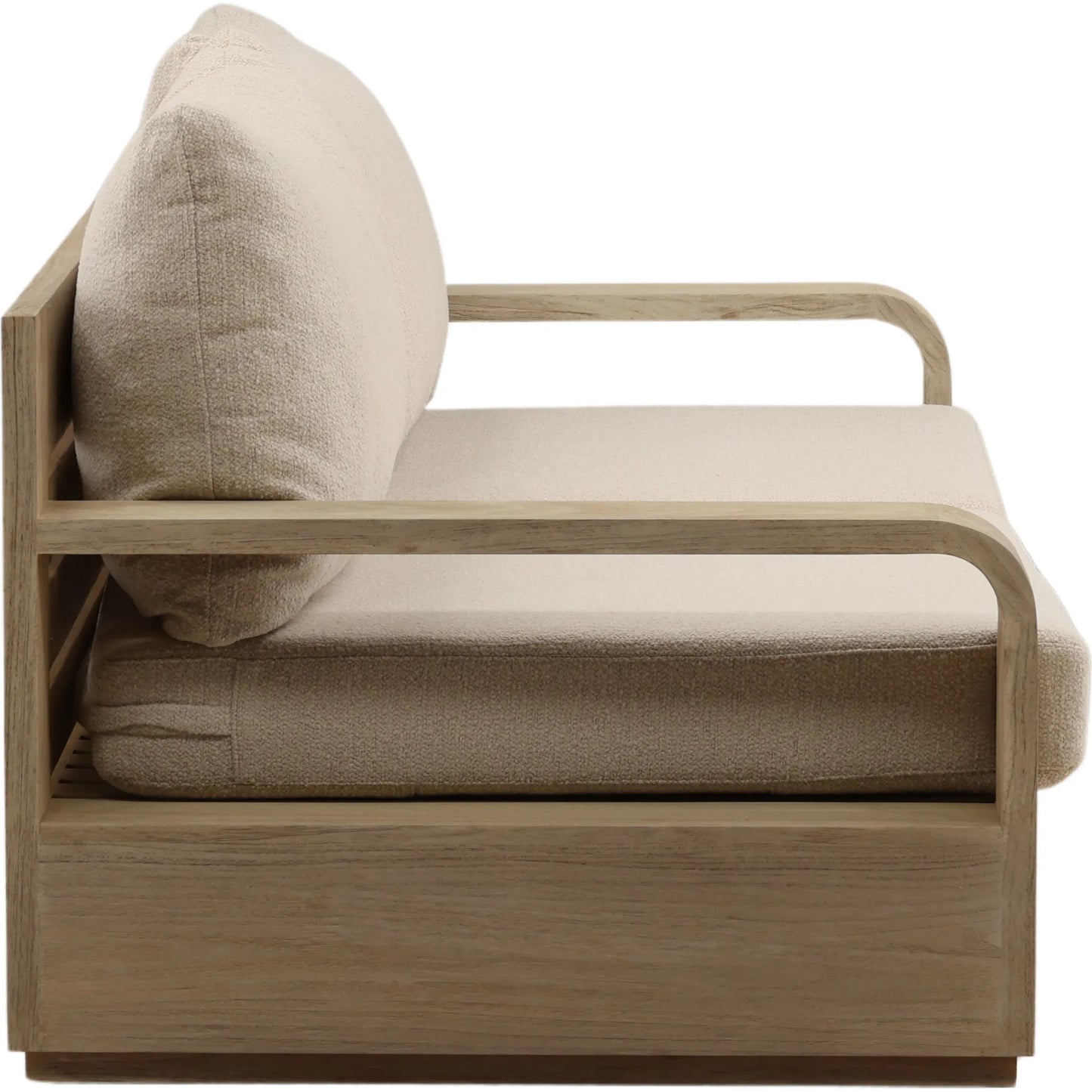 003 SI-2533131 | Additional Silo | Cortney Outdoor Sofa by Arch & Plane in sand, grey. Made from olefin, teak wood in a unique style.