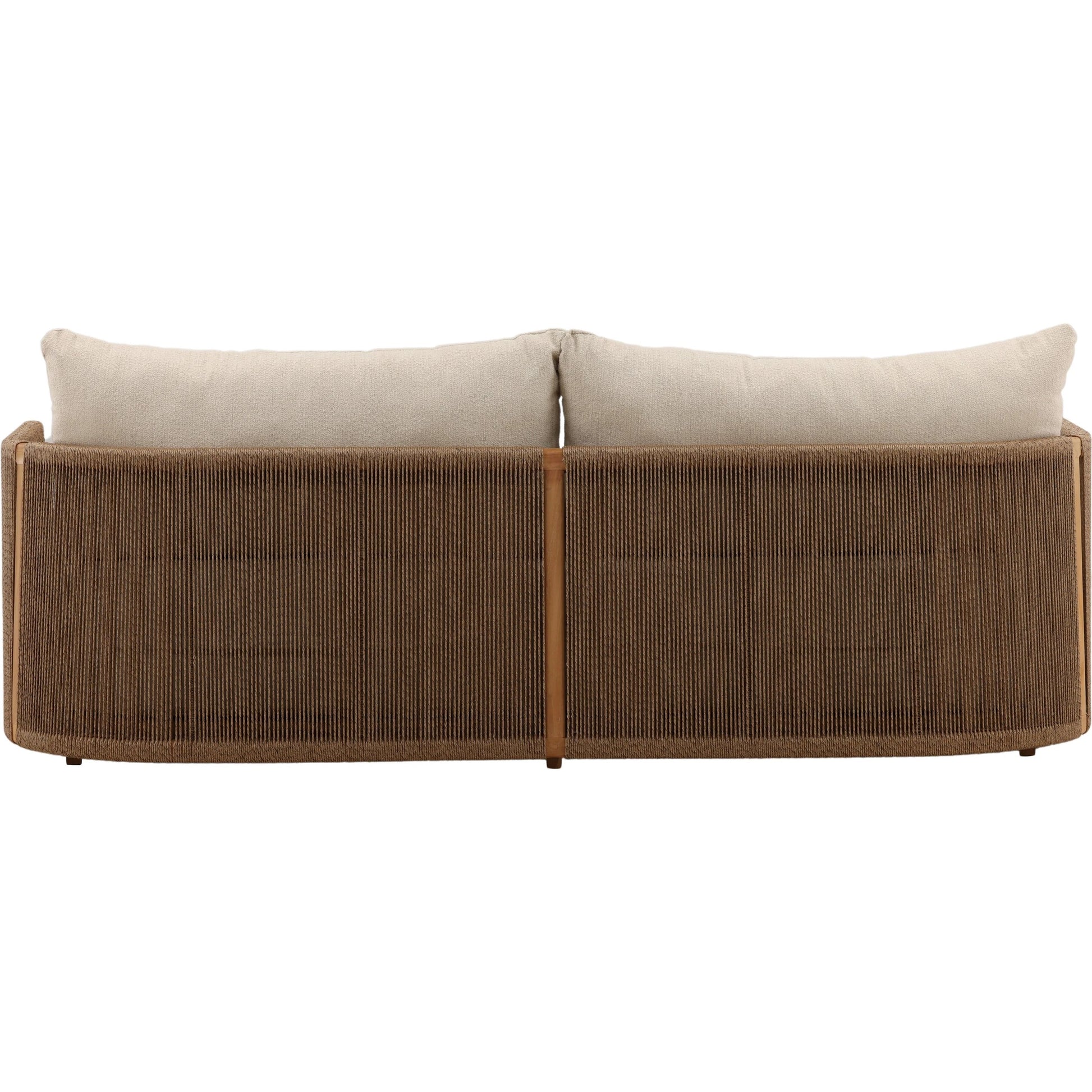 Christina Outdoor Sofa by Arch & Plane in sand, natural. Made from olefin, teak wood in a unique style.
