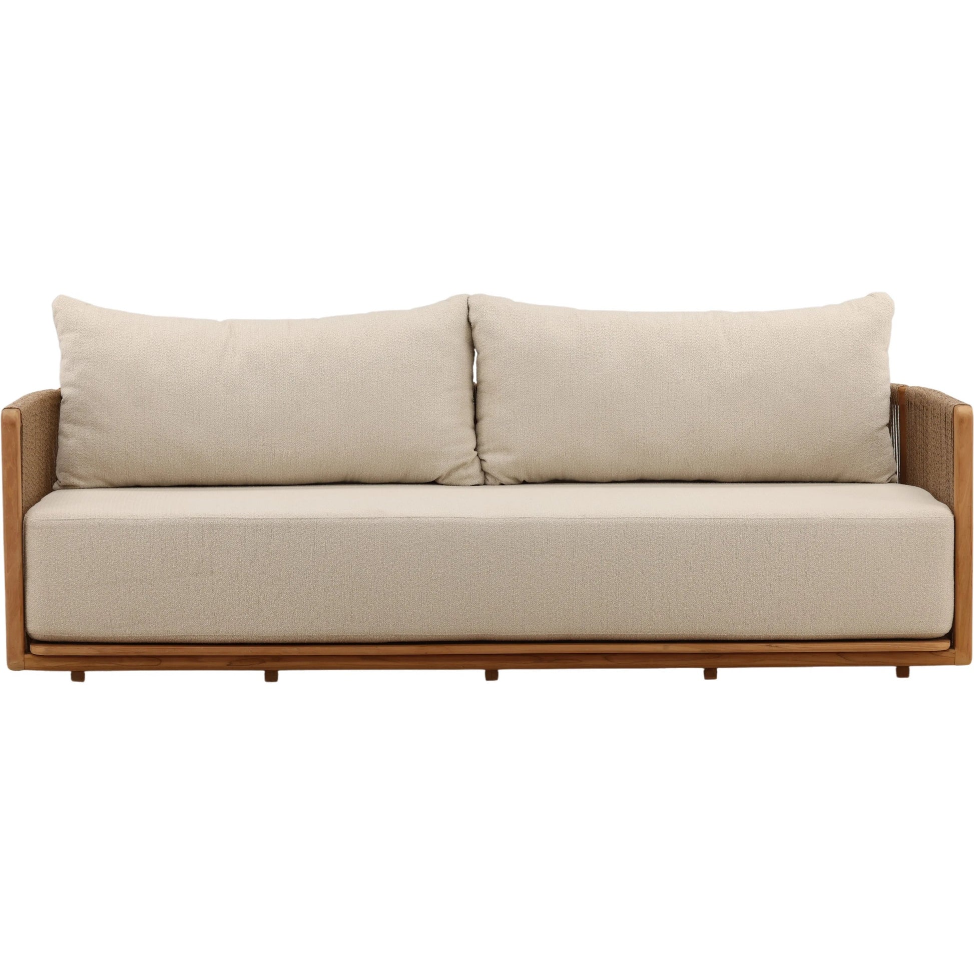 Christina Outdoor Sofa by Arch & Plane in sand, natural. Made from olefin, teak wood in a unique style.
