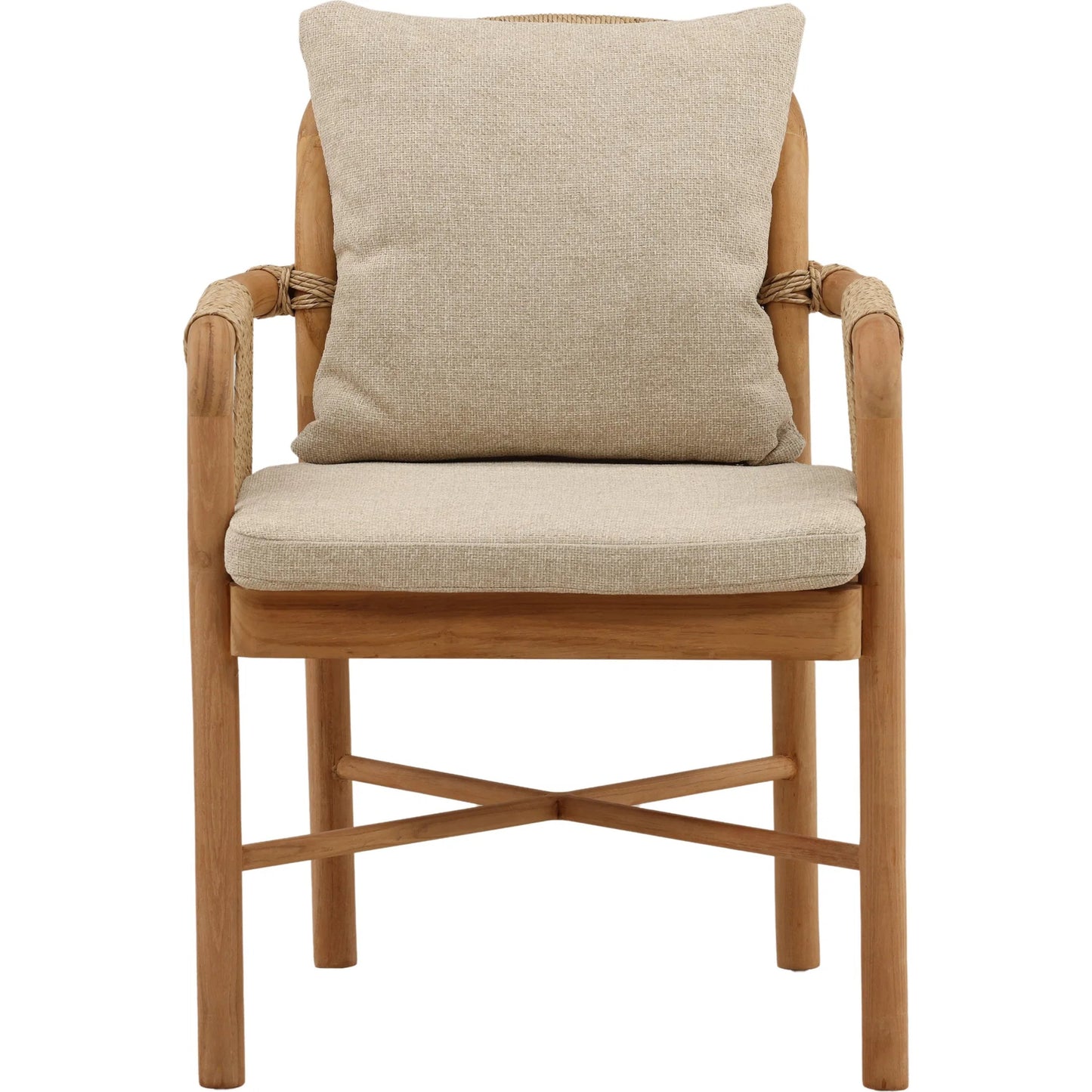 002 SI-2533137 | Additional Silo | Ignacio Outdoor Dining Chair by Arch & Plane in sand, natural. Made from olefin, teak wood in a unique style.