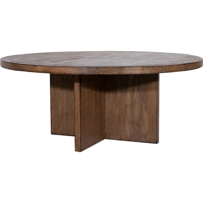 Dena 60" Round Reclaimed Pine Dining Table by Arch & Plane. Made from reclaimed pine in a modern style.