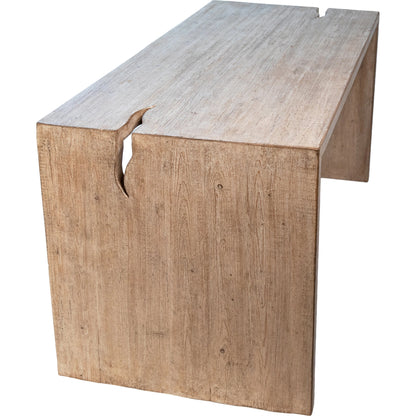 Edward Reclaimed Pine Minimalist Desk by Arch & Plane in light brown and light warm wash sealed finish. Made from reclaimed pine wood in a modern style.