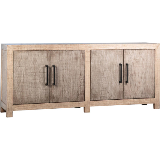 Mac Minimalist Reclaimed 4-Door Sideboard by Arch & Plane. Made from reclaimed pine in a modern style.