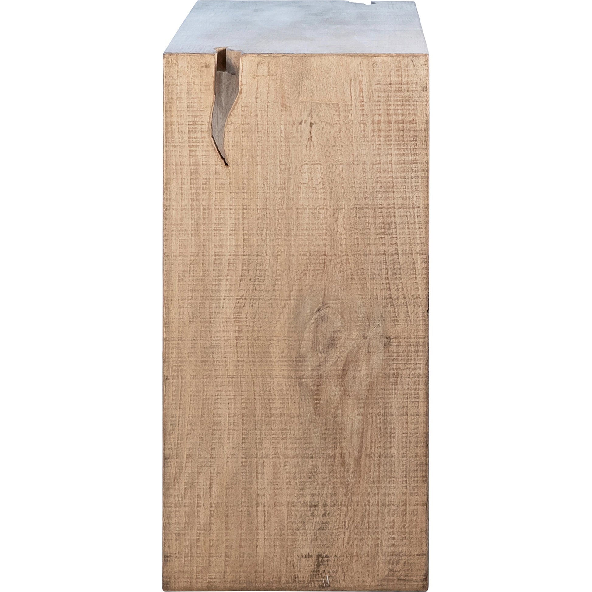 Evie Reclaimed Wood Minimalist Console Table by Arch & Plane in natural, light brown and light warm wash sealed finish. Made from reclaimed pine wood in a modern style.