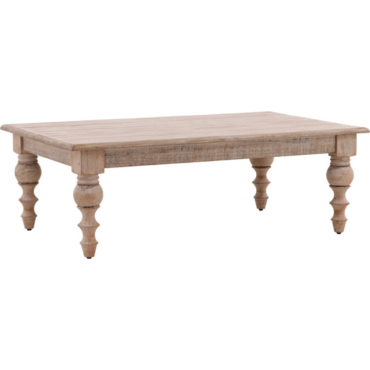 Zuri Rectangular Reclaimed Pine Coffee Table by Arch & Plane in brown and antique natural water-base sealed finish. Made from reclaimed pine wood in a modern style.