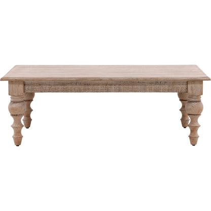 Zuri Rectangular Reclaimed Pine Coffee Table by Arch & Plane in brown and antique natural water-base sealed finish. Made from reclaimed pine wood in a modern style.