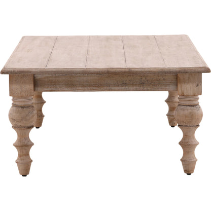 Zuri Rectangular Reclaimed Pine Coffee Table by Arch & Plane in brown and antique natural water-base sealed finish. Made from reclaimed pine wood in a modern style.