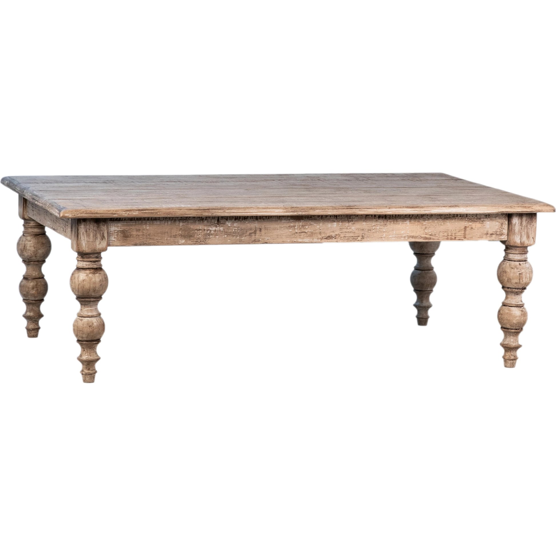 Zuri Rectangular Reclaimed Pine Coffee Table by Arch & Plane in brown and antique natural water-base sealed finish. Made from reclaimed pine wood in a modern style.