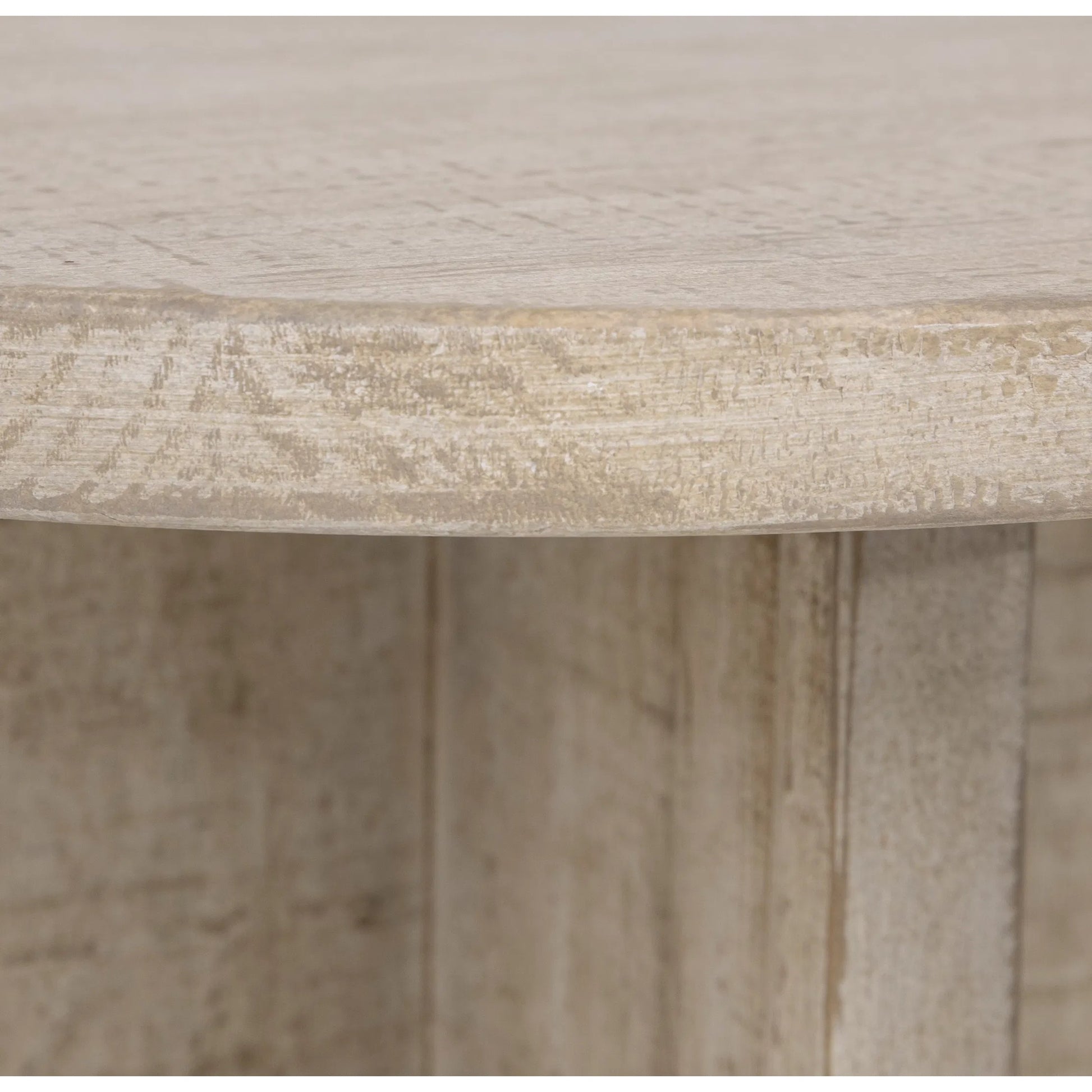 Dena Reclaimed Wood End Table by Arch & Plane in light wash. Made from reclaimed pine in a modern style.