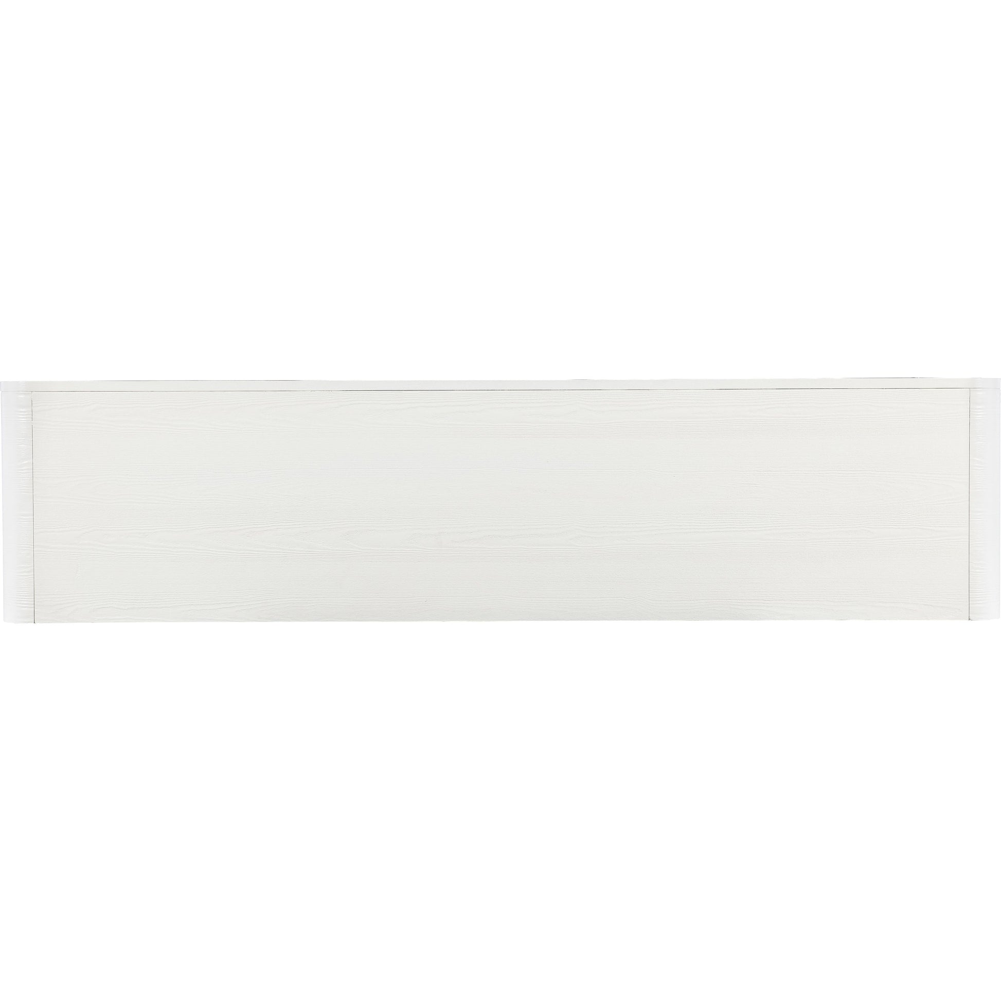 Melange Atlantis Entertainment Credenza by Hooker Furniture in cream, pale blue. Made from pine veneers, raffia, painted glass in a modern style.