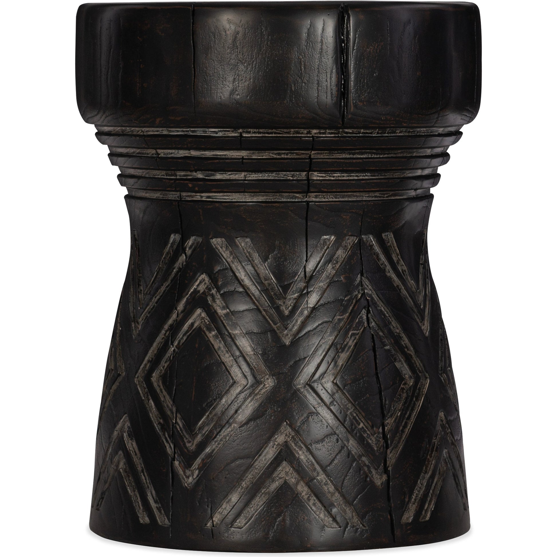 Commerce & Market Carved Stump Side Table by Hooker Furniture in blue. Made from resin in a transitional style.