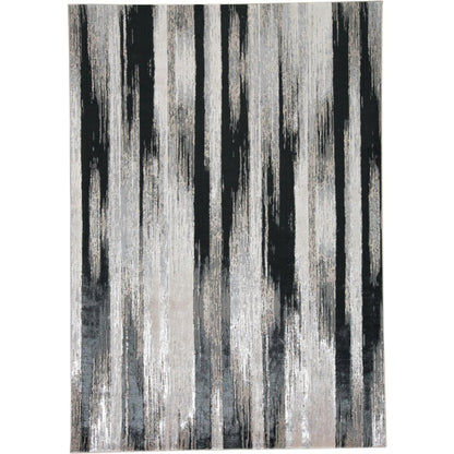Micah Rug - 3338F by Feizy in black, silver, gray. Made from polyester, polypropylene in a unique style.