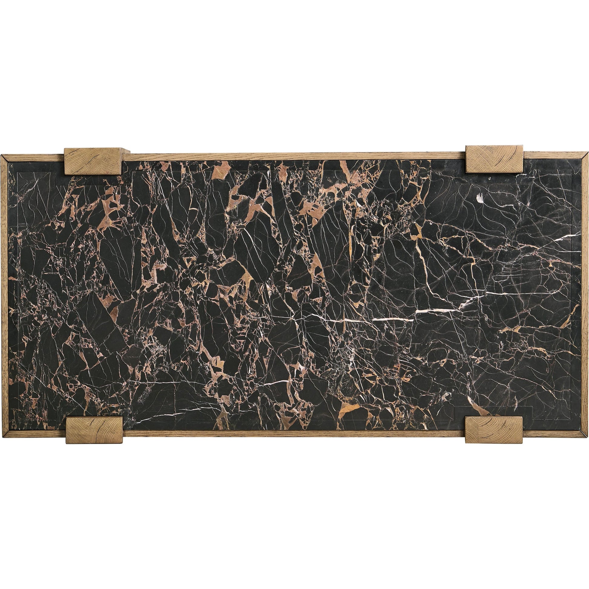 Echo Canyon Marble Rectangular Cocktail Table by Jonathan Charles in faded oak. Made from oak veneer in a cottage & farmhouse style.