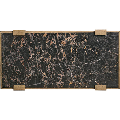 Echo Canyon Marble Rectangular Cocktail Table by Jonathan Charles in faded oak. Made from oak veneer in a cottage & farmhouse style.