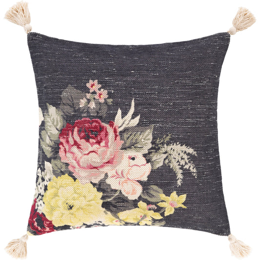 Daphne Pillow - 16759 by Surya in dark blue, wheat. Made from 98% cotton, 2% viscose, 100% cotton in a unique style.