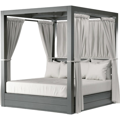 Redondo Outdoor Resort King Day Bed by Sunset West in slate. Made from aluminum in a modern style.