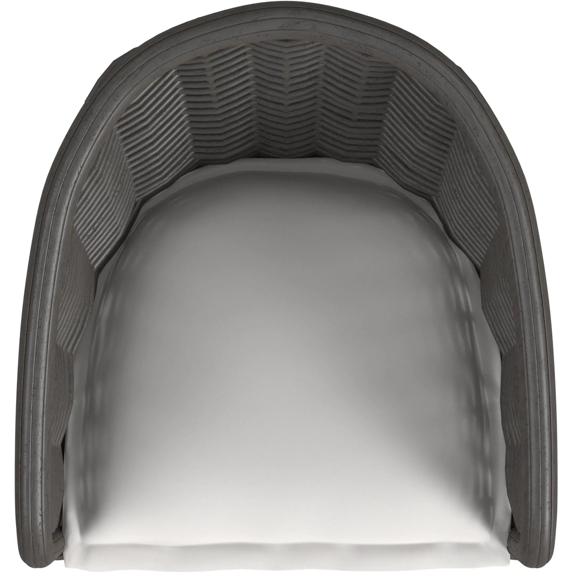 Cabo Outdoor Dining Chair by Sunset West in dark wood. Made from resin wicker in a rustic style.