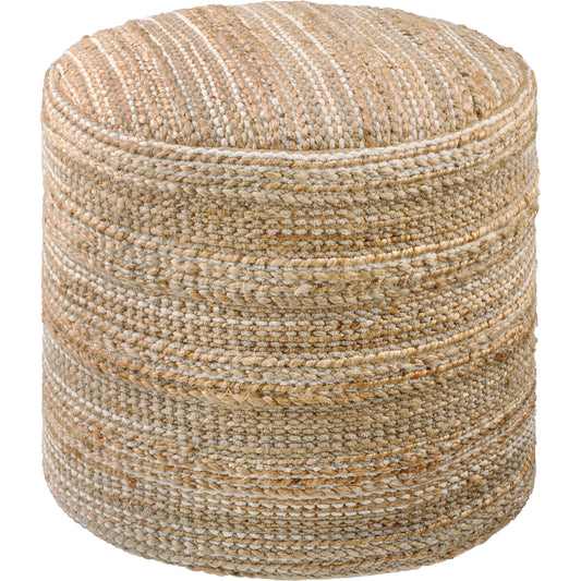 Denpasar - 484092 by Surya in camel, khaki, pearl, nickel, ash, natural, clay. Made from top: 70% jute, 30% cotton, bottom: 100% cotton, fill: 100% polybeads in a cottage & farmhouse style.