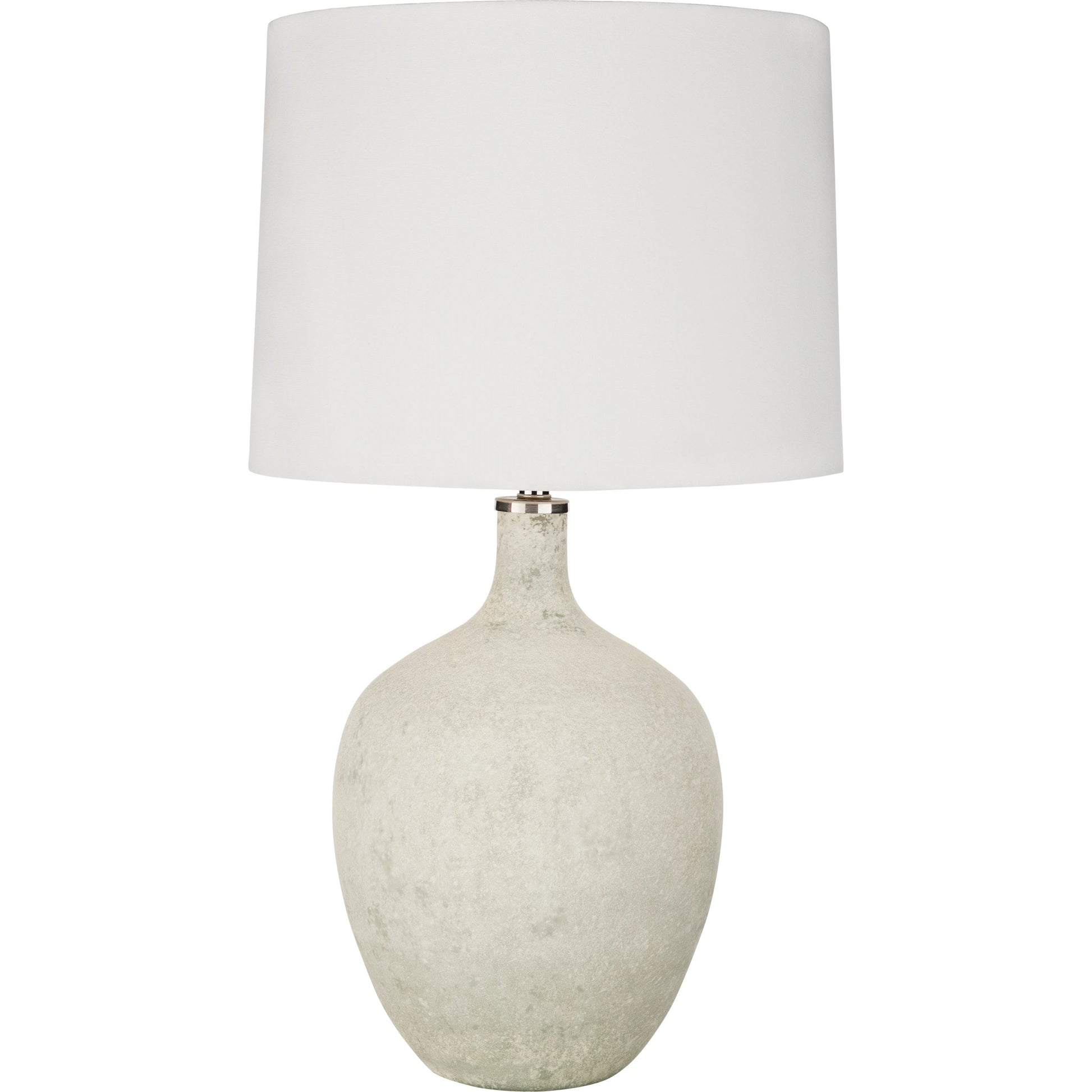 Dupree - 22426 by Surya in white, translucent, metallic nickel and white. Made from linen, cotton, glass, metal in a modern style.