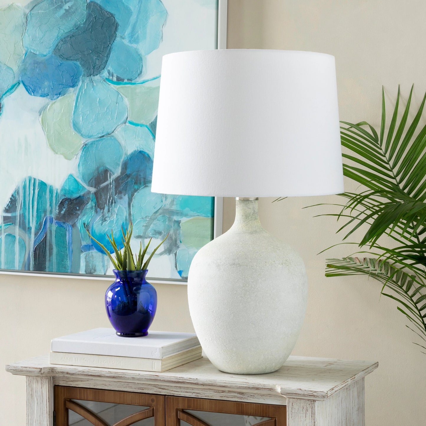 001 S-347432 | Lifestyle | Dupree - 22426 by Surya in white, translucent, metallic nickel and white. Made from linen, cotton, glass, metal in a modern style.