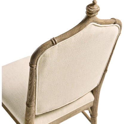 Baronial Dining Side Chair by Jonathan Charles in blue and blue faded oak. Made from oak, fabric in a traditional style.