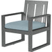 Redondo Outdoor Dining Chair by Sunset West in grays. Made from aluminum in a modern style.