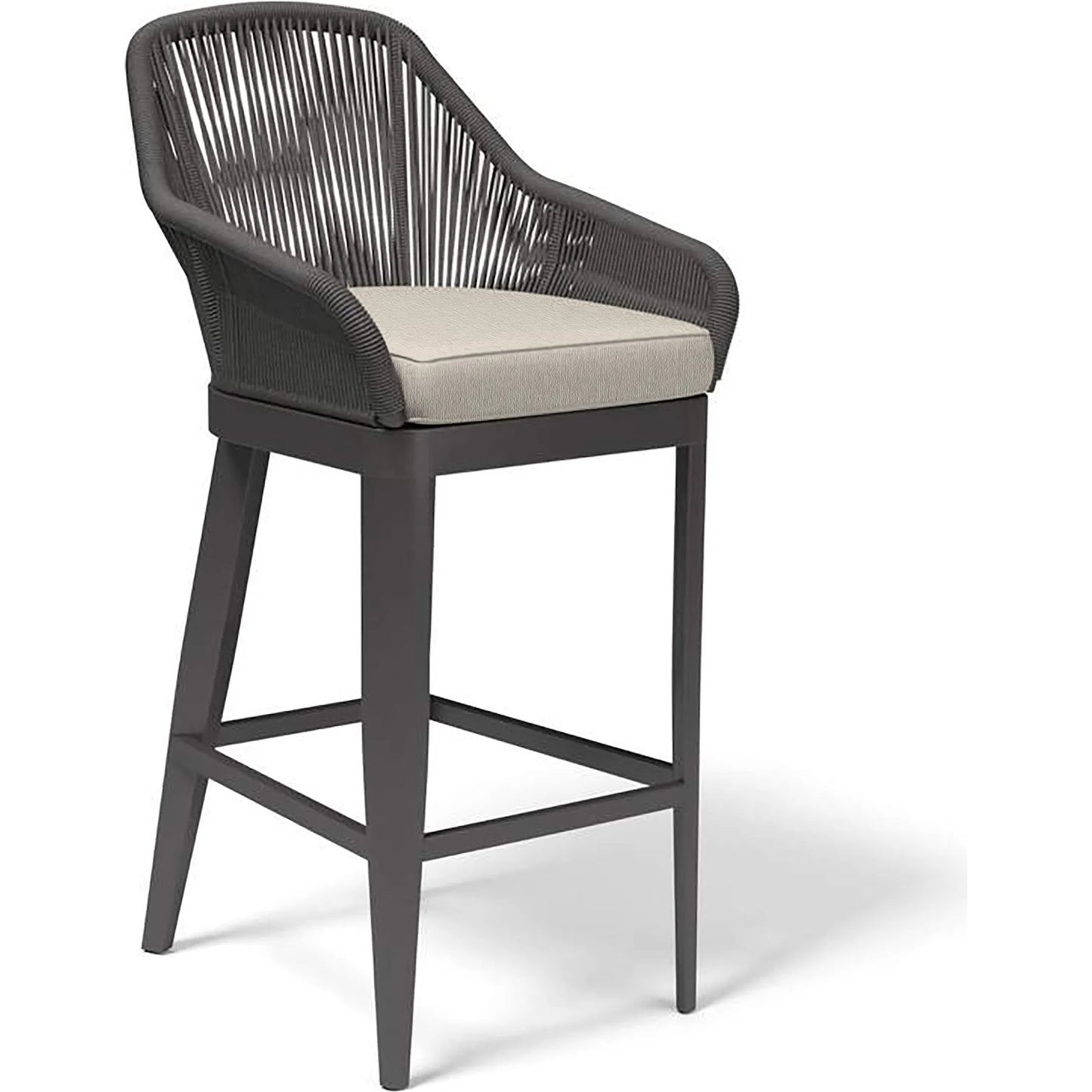 008 SI-2167024 | Additional Silo | Milano Outdoor Barstool by Sunset West in slate. Made from olefin rope in a coastal style.