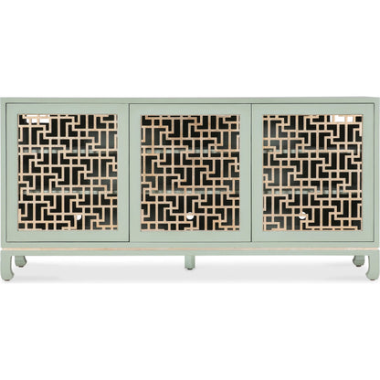 Commerce & Market Trellis Entertainment Credenza by Hooker Furniture in greens and light green, silver. Made from unique in a unique style.
