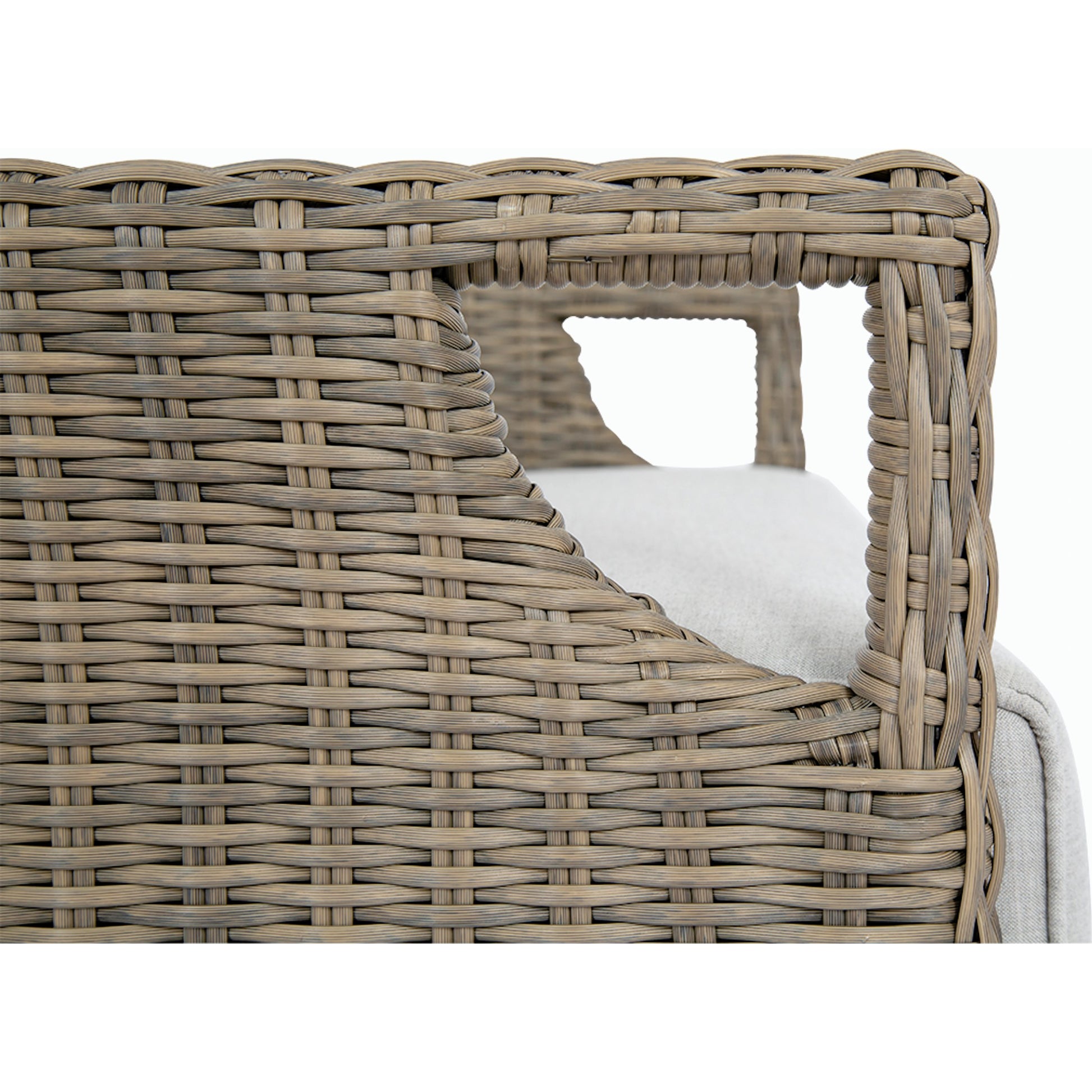 Ibiza Outdoor Club Chair by Sunset West in carbon. Made from resin wicker in a modern style.