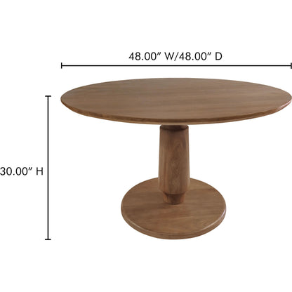 Clark Dining Table by Moe's Home Collection in brown. Made from mango wood in a traditional style.