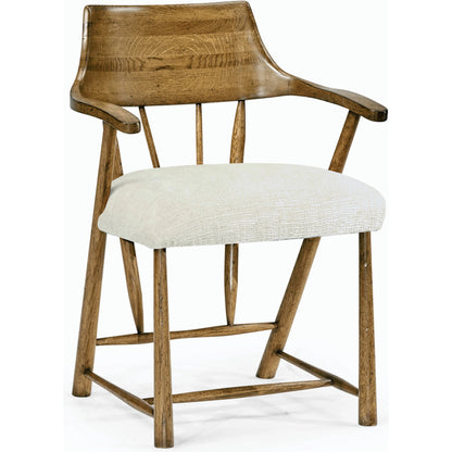 Casual Accents Medium Driftwood Captains Chair, Shambala by Jonathan Charles in medium driftwood. Made from acacia in a modern style.