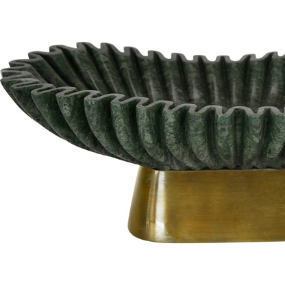 Drago Oval Fluted Green Marble Bowl by Worlds Away. Made from unique in a unique style.