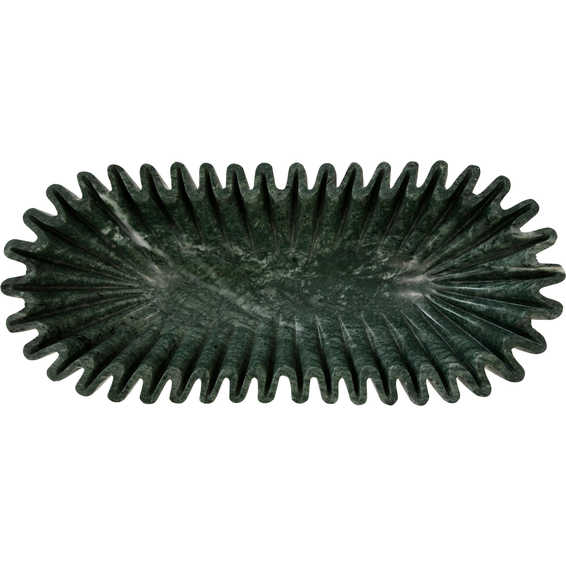 Drago Oval Fluted Green Marble Bowl by Worlds Away. Made from unique in a unique style.