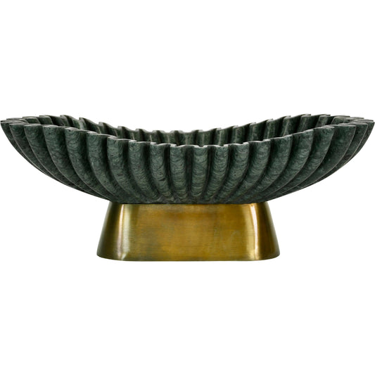 Drago Oval Fluted Green Marble Bowl by Worlds Away. Made from unique in a unique style.