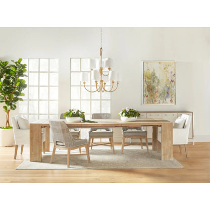 Drake Slipcover Arm Chair by Essentials For Living in white and natural gray oak. Made from solid oak wood, plywood in a modern style.