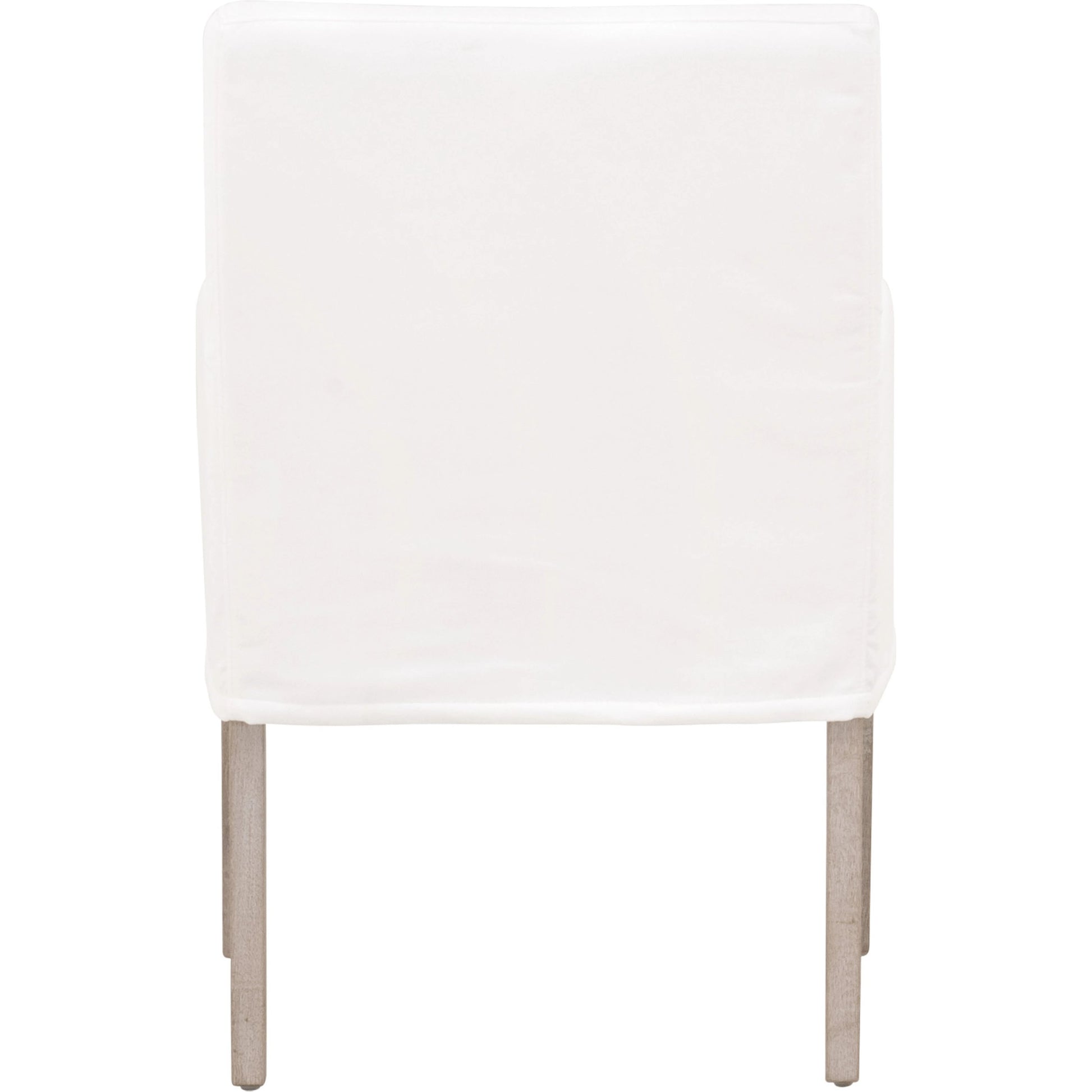 Drake Slipcover Arm Chair by Essentials For Living in white and natural gray oak. Made from solid oak wood, plywood in a modern style.