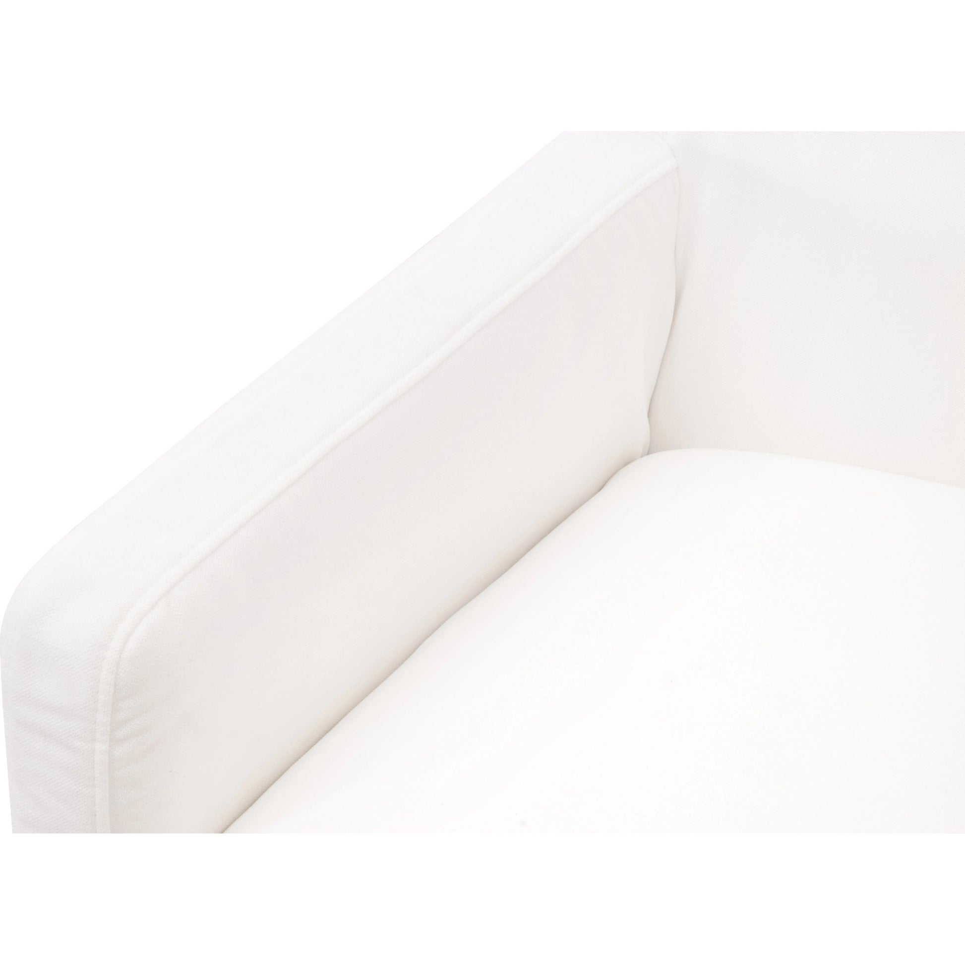 Drake Slipcover Arm Chair by Essentials For Living in white and natural gray oak. Made from solid oak wood, plywood in a modern style.