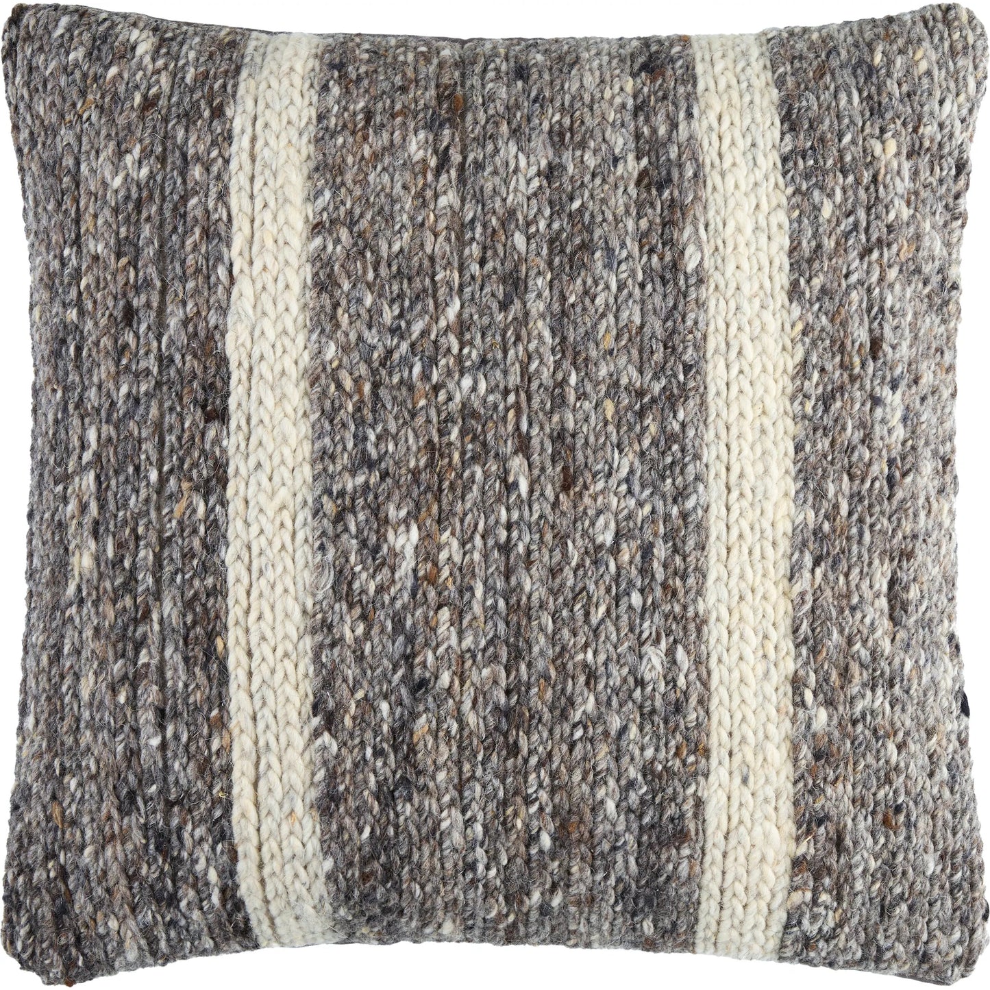 001 SI-2165199,SI-2165200,SI-2165201,SI-2165202,SI-2165203,SI-2165204 | Primary Silo | Derby Accent Pillow - 533844 by Surya in brown, light brown, medium gray, cream. Made from wool, polyester, cotton in a rustic style.