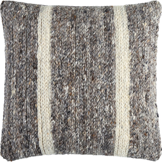 Derby Accent Pillow - 533844 by Surya in brown, light brown, medium gray, cream. Made from wool, polyester, cotton in a unique style.