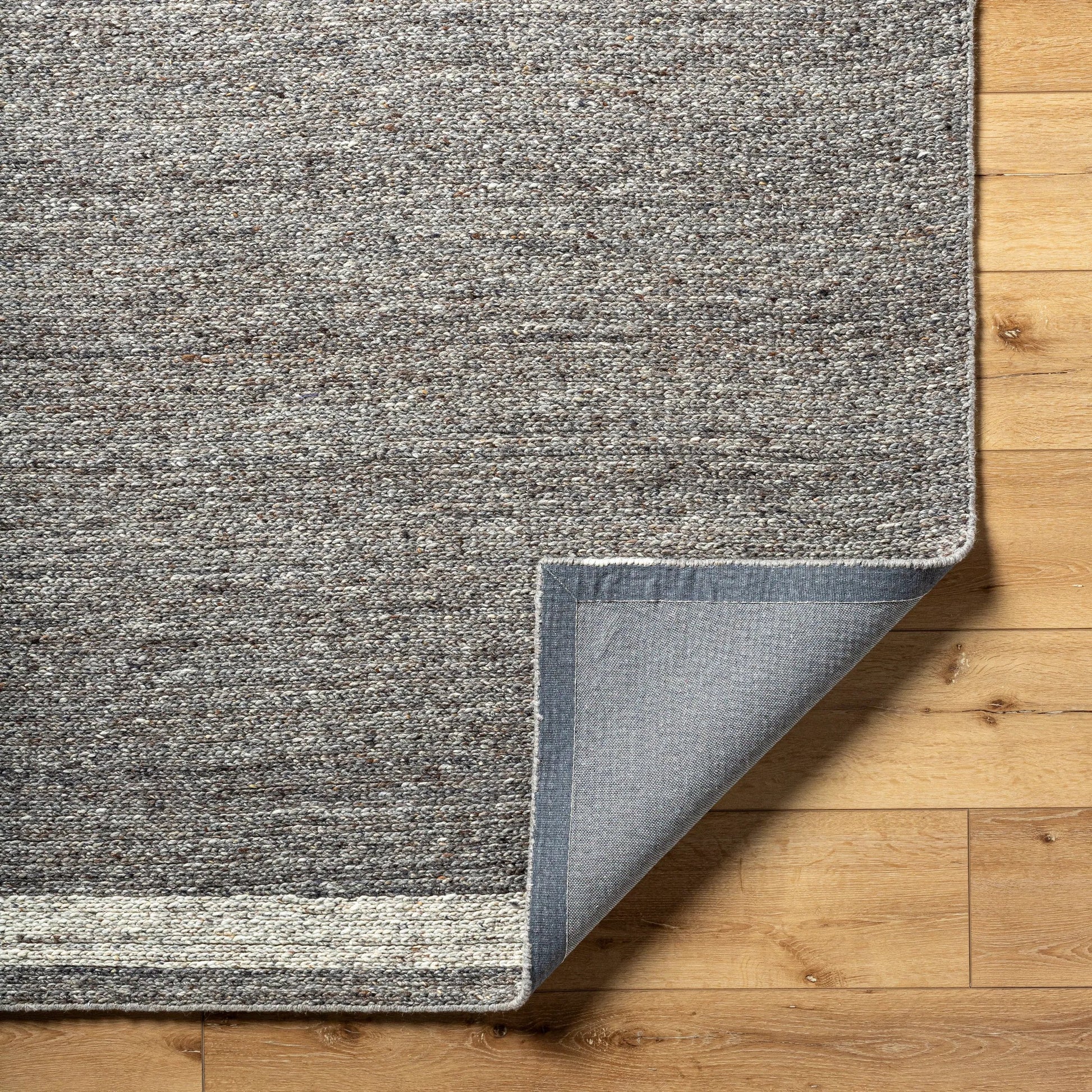 Derby DRB-2302 Rug by Livabliss in charcoal, ash gray, ivory. Made from face: 100% wool in a unique style.