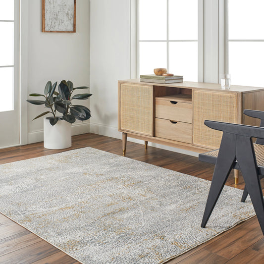 Dresden Rug - 32990 by Livabliss in medium gray, white, light slate, gray, mustard, denim. Made from main: 100% polye