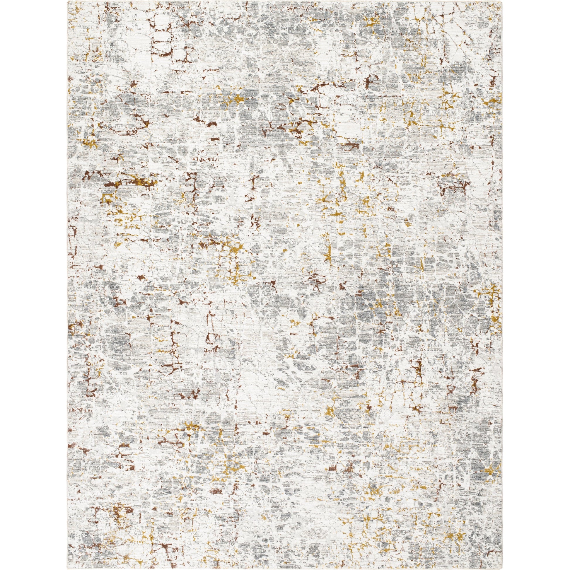 Dresden DRE-2315 Rug by Livabliss in white, gray, medium gray, light slate, mustard, rust. M