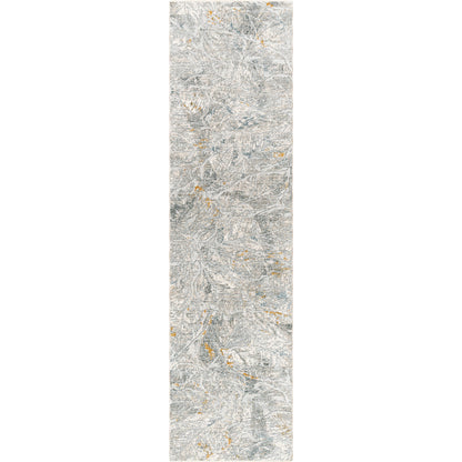 Dresden DRE-2317 Rug by Livabliss in white, medium gray, light slate, gray, denim, mustard. Made from main: 100% polyester in a unique style.