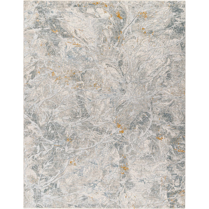 Dresden DRE-2317 Rug by Livabliss in white, medium gray, light slate, gray, denim, mustard. Made from main: 100% polyester in a unique style.