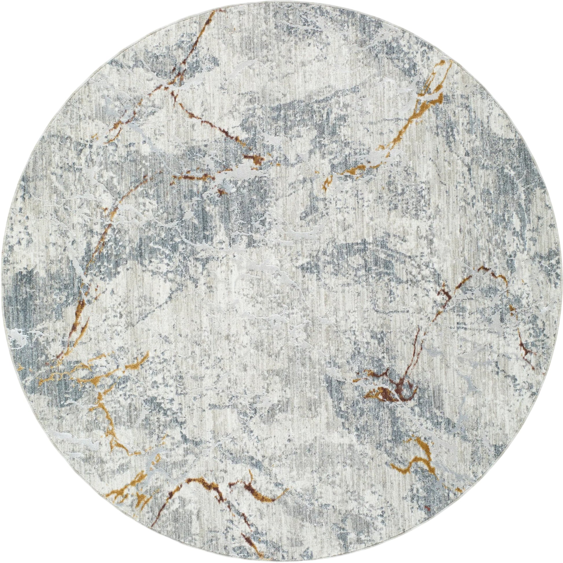 Dresden DRE-2318 Rug by Livabliss in medium gray, white, gray, light slate, mustard, rust. Made from main: 100% polyester in a unique style.