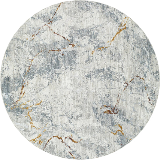 Dresden DRE-2318 Rug by Livabliss in medium gray, white, gray, light slate, mustard, rust. Made from main: 100% polyester in a unique style.