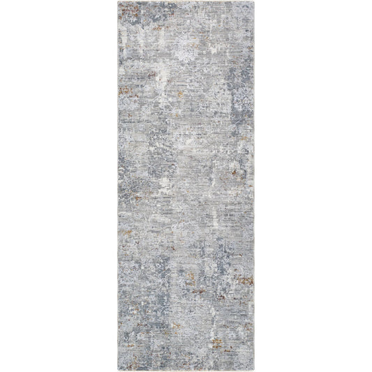 Dresden DRE-2319 Rug by Livabliss in medium gray, gray, white, light slate, mustard, rust. Made from main: 100% polyester in a unique style.