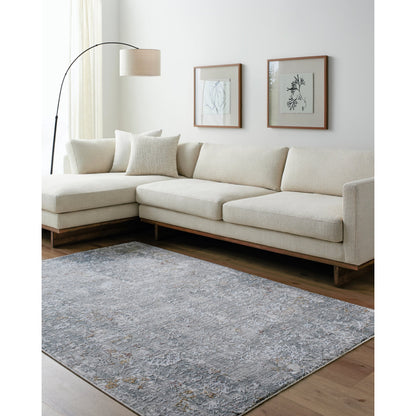 Dresden DRE-2319 Rug by Livabliss in medium gray, gray, white, light slate, mustard, rust. Made from main: 100% polyester in a unique style.