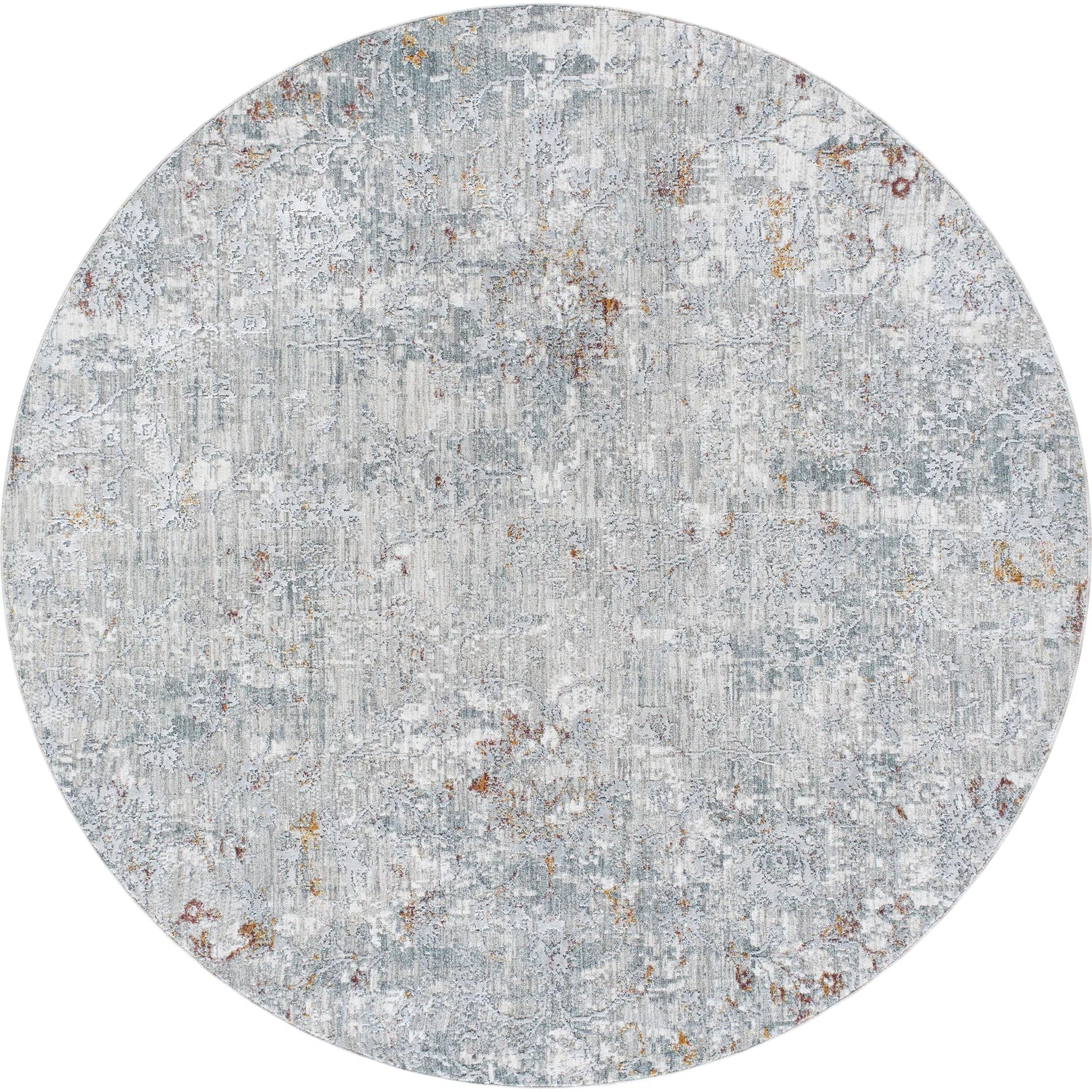 Dresden DRE-2319 Rug by Livabliss in medium gray, gray, white, light slate, mustard, rust. Made from main: 100% polyester in a unique style.